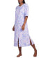 Фото #1 товара Women's Printed 3/4-Sleeve Zip-Front Robe