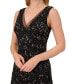 ფოტო #4 პროდუქტის Women's Beaded V-Neck Party Dress