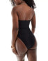 Фото #3 товара Aria Cove bandeau ring detail cut out swimsuit co-ord in black