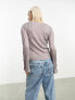 Фото #3 товара Weekday Enora knitted sheer rib sweater in grey