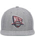 Фото #3 товара Men's Heathered Gray New Jersey Nets Hardwood Classics Team 2.0 Snapback Hat