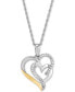 ფოტო #2 პროდუქტის Diamond Heart Pendant Necklace (1/5 ct. t.w.) in Sterling Silver and 14k Gold