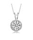 Фото #1 товара Sterling Silver White Gold Plated Round-cut Cubic Zirconia Stud Necklace