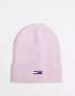 Фото #8 товара Tommy Jeans flag logo beanie and scarf set in pink