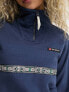 Berghaus oversized QZ fleece in navy with aztec trim