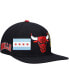 Фото #2 товара Men's Black Chicago Bulls Double Logo Snapback Hat