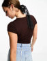 Фото #3 товара Cotton On scoop neck fitted t-shirt in brown