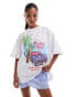 Фото #1 товара ASOS DESIGN oversized t-shirt with malibu beach graphic in white