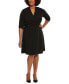 Plus Size Tab-Waist Fit & Flare Dress