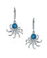 ფოტო #3 პროდუქტის Nautical Synthetic Blue Opal Marine Life Lever back Octopus Dangle Earrings For Women For Sterling Silver