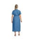 ფოტო #2 პროდუქტის Plus Size Indigo TENCEL Fiber Midi Dress