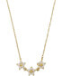 Cubic Zirconia Linked Flower Pendant Necklace in 10k Gold