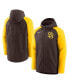 Фото #1 товара Men's Brown, Gold San Diego Padres Authentic Collection Full-Zip Hoodie Performance Jacket