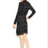 Фото #2 товара Kensie Women's Long Sleeve Cowl Neck Printed Dress Black White S
