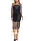 Фото #1 товара Women's Sequined Crochet Midi Bodycon Dress