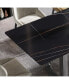Фото #6 товара 63" Modern Artificial Stone Black Straight Edge Black Metal Leg Dining Table -6 People