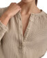 ფოტო #3 პროდუქტის Women's Cotton Bracelet-Sleeve Henley Top