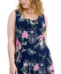 Фото #4 товара Plus Size Floral-Print Cowl-Neck Dress