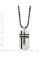 ფოტო #2 პროდუქტის Brushed Enamel and CZ 2 Piece Cross Dog Tag Ball Chain Necklace