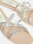 Simmi London Juniper flat sandals with embellished straps in beige