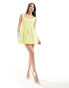 Heiress Beverly Hills exclusive premium crepe corset detail a line mini dress in light yellow Желтый, XL - EU 42 - фото #3