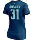 ფოტო #4 პროდუქტის Women's Philipp Grubauer Deep Sea Blue Seattle Kraken Authentic Stack Name and Number V-Neck T-shirt