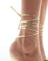 Фото #4 товара Public Desire Ronnie pointed heeled sandal with ankle tie in gold