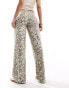 Фото #4 товара ASOS DESIGN soft wide leg trouser co-ord in leopard print