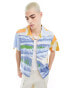 Фото #8 товара Santa Cruz wave print short sleeve revere shirt in multi