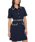 Фото #4 товара Petite Piping Trim Belted Shirtdress