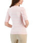 ფოტო #2 პროდუქტის Women's Striped Puff-Sleeve Sweater