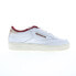 Фото #1 товара Reebok Club C 85 Mens White Leather Lace Up Lifestyle Sneakers Shoes