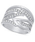 ფოტო #1 პროდუქტის Silver-Tone Pave Flame Ring, Created for Macy's