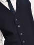 Selected Homme – Schmal geschnittene Anzugweste aus Jersey in Marineblau