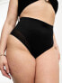 Фото #3 товара ASOS DESIGN Curve Contouring medium control high waist brief with mesh in black