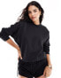 Фото #1 товара adidas Originals ruched 3-stripes loose sweatshirt in black