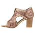 Roper Mika Floral Embossed Open Toe Shooties Pumps Womens Brown Dress Casual 09-