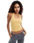 COLLUSION halter top with piping detail in yellow