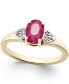 ფოტო #1 პროდუქტის Ruby (1 ct. t.w.) and Diamond Accent Ring in 14k Gold