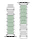 Фото #2 товара Women's Mint Silicone and Silver-Tone Alloy Link Bracelet Compatible with 42mm/44mm/45mm/Ultra/Ultra 2 Apple Watch