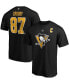 Фото #4 товара Men's Sidney Crosby Pittsburgh Penguins Team Authentic Stack T-Shirt