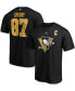 Men's Sidney Crosby Pittsburgh Penguins Team Authentic Stack T-Shirt Черный, L - фото #4