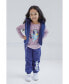 ფოტო #3 პროდუქტის Girls Zip Up T-Shirt and Jogger Fleece Pants 3 Piece Toddler |Child