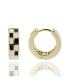 ფოტო #1 პროდუქტის BAY Enamel Small Checker Huggie Earrings