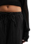 Фото #3 товара Monki drawstring straight leg trousers in black pinstripe