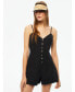 ფოტო #7 პროდუქტის Women's Mini Linen V-Neck Jumpsuit