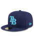 Фото #1 товара Men's Navy Tampa Bay Rays 2024 Father's Day 59FIFTY Fitted Hat