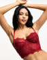 Фото #4 товара ASOS DESIGN Fuller Bust Rosie lace with detachable straps corset in burgundy