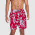 Фото #1 товара Speedo Men's 7" Floral Print Swim Shorts - Coral Red M