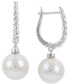 ფოტო #1 პროდუქტის Cultured Freshwater Pearl (9mm) Leverback Drop Earrings in Sterling Silver